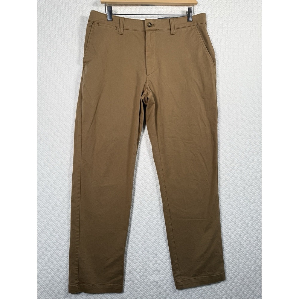 NAUTICA Mens 32 Classic Fit Flat Front‎ Deck Pants Brown  Business Office Preppy